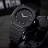 Aura Quartz Watch Black Lightweight Design Arabic Dial Black Aura Arabic Watch For Men Trendy Fiber Plastic Timepiece With Arabic Numerals