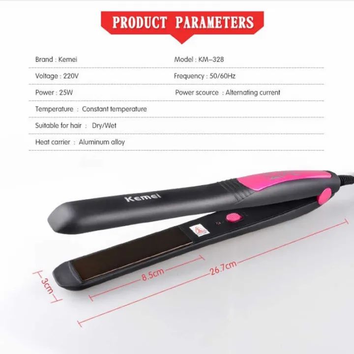 Kemei KM-328 Professional Hair Straightener Slim Plate